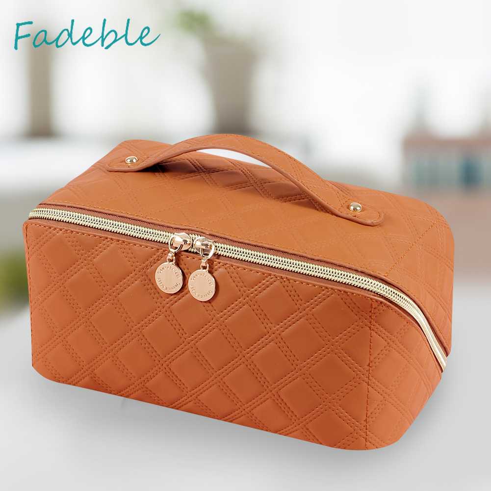 Túi Da PU Đựng Mỹ Phẩm Đa Năng Đính Kim Cương Cho Nữ