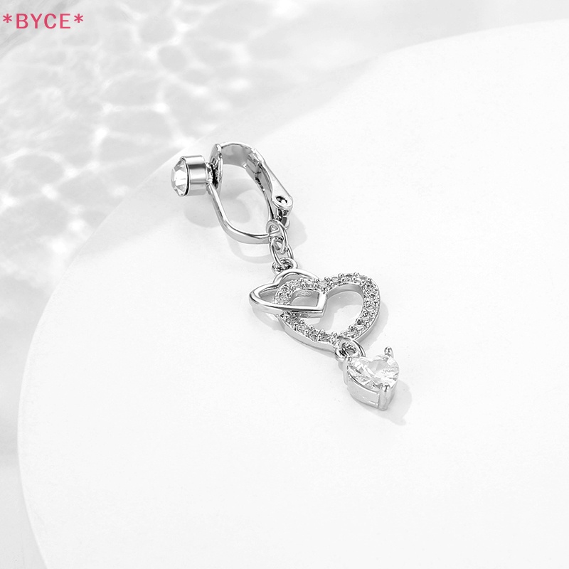 Khuyên Rốn Bằng Thép Không Gỉ Đính Đá Zircon Hình Trái Tim Thời Trang Cho Nữ Mới