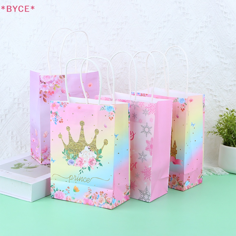 Bộ 5 Túi Đựng Quà Họa Tiết Bướm / Lâu Đài / Bông Tuyết / Vương Miện Xinh Xắn Mới