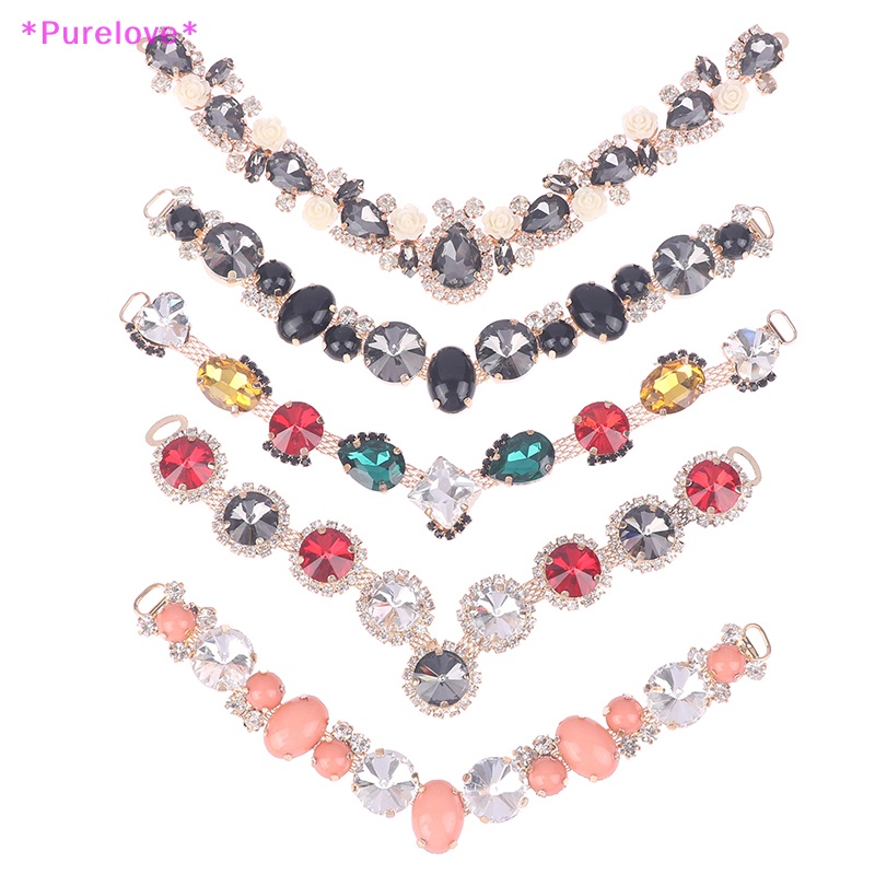 1 Khóa Dây Xích Đính Đá Trang Trí Giày Sandal / Bikini DIY Mới