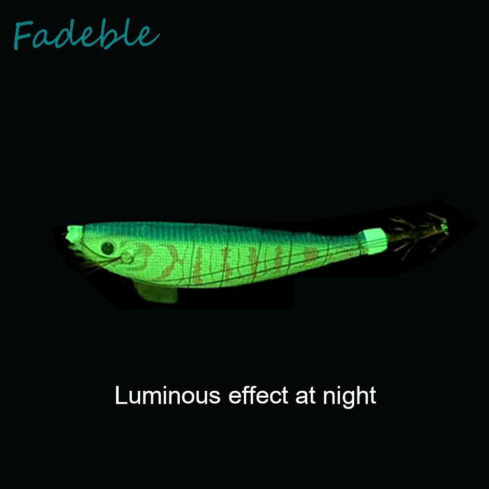 Mồi Câu Cá Giả Hình Tôm Bằng Gỗ Phát Quang Kích Thước 100mm 12g