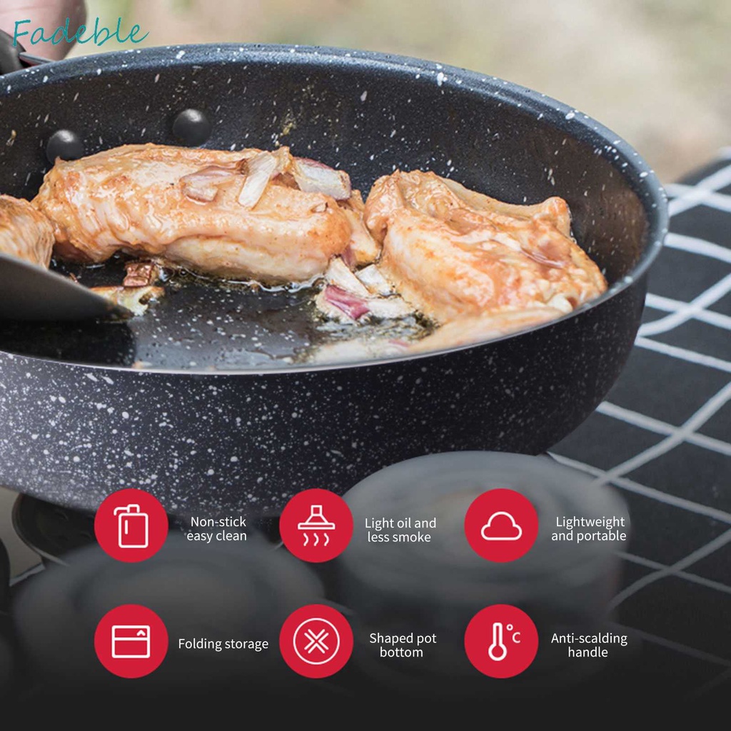 Chảo Chống Dính Với Tay Cầm Có Thể Gấp Gọn Tiện Dụng Khi Đi Cắm Trại