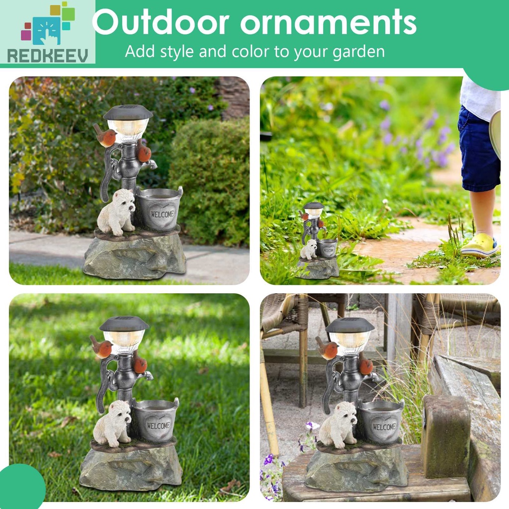 Đồ trang trí Chó Mèo Bằng Nhựa Resin Sử Dụng Năng Lượng Mặt Trời