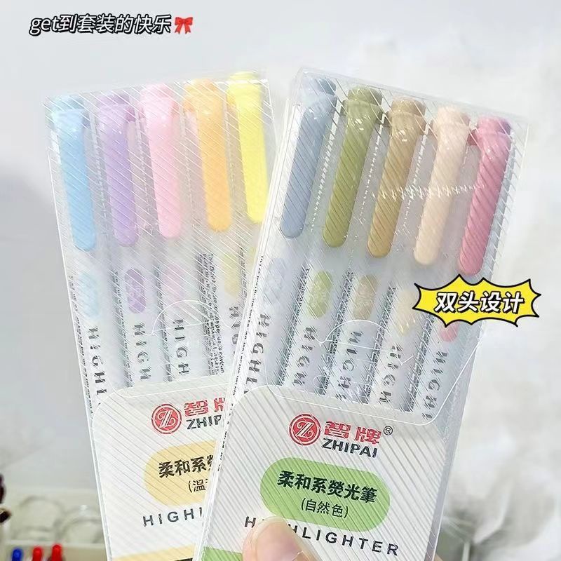 Bút Đánh Dấu Bắt Sáng Hai Đầu Màu Sắc Tự Nhiên