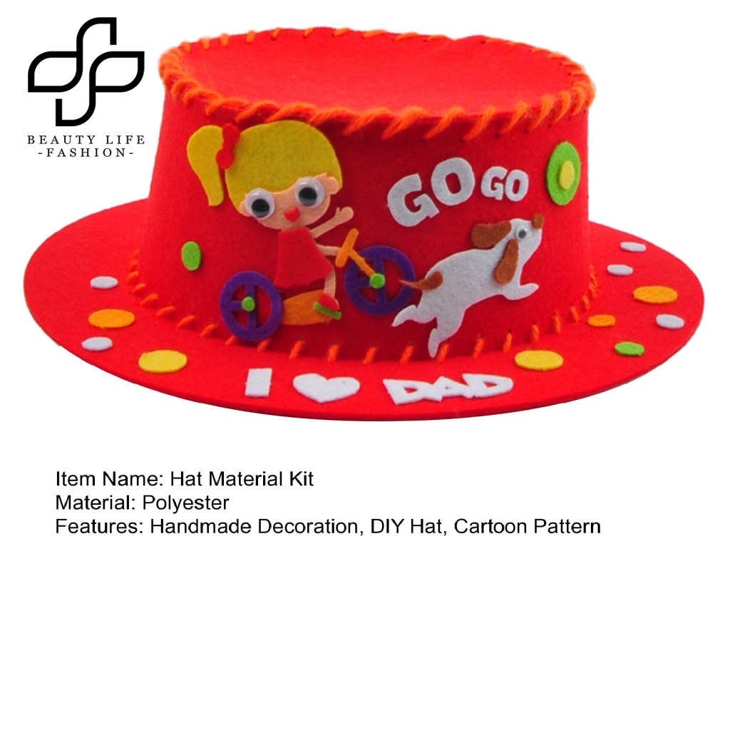 Beautylifefashion Bộ Nón Vải Không Dệt Màu Trơn In Chữ Hoạt Hình Vui Nhộn Cho Bé Làm Quà Tặng Ngày Của Cha