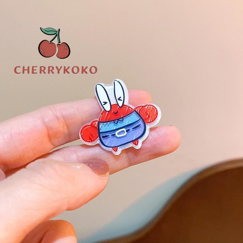 🍒🍒CHERRYKOKO Kẹp Tóc Hình Spongebob Bằng Acrylic Xinh Xắn Cho Nữ
