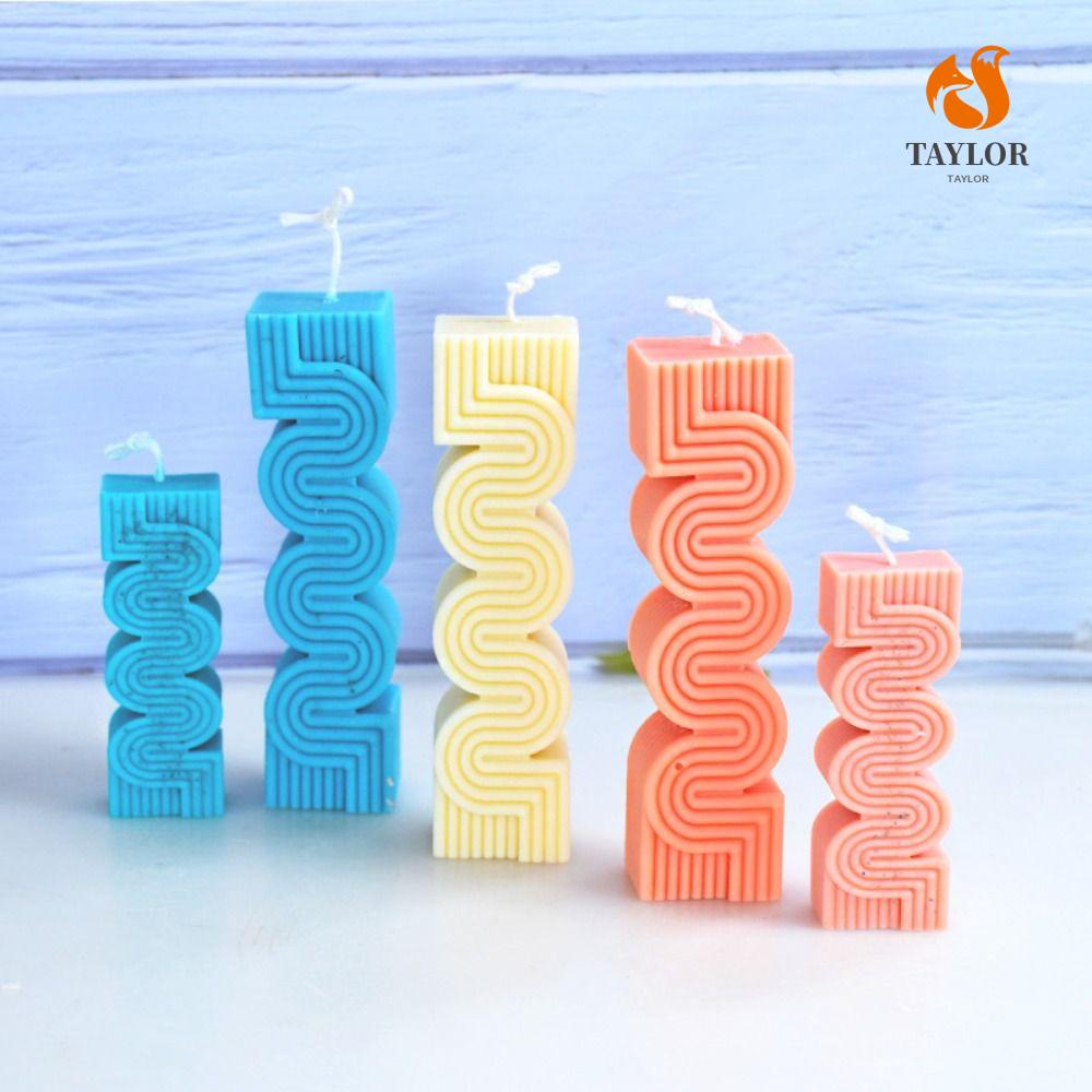 Khuôn Làm Nến Thơm Handmade TAYLOR1 Bằng Silicone Họa Tiết Kẻ Sọc Hình Học