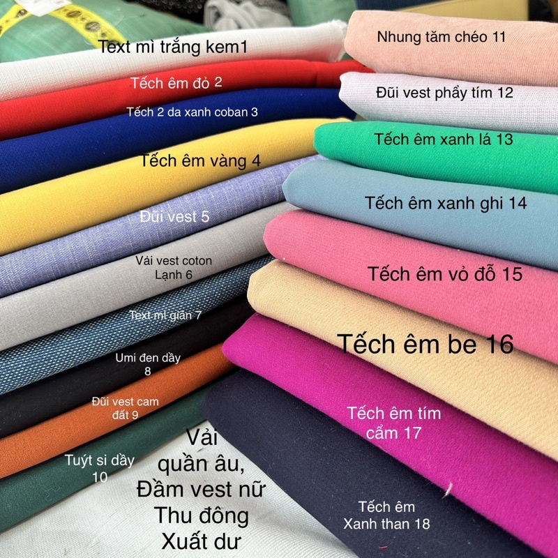 Vải Quần- Quần tây nữ, Quần Đũi -bộ vest áo công sở Hàn Quốc-Vải có độ dày vừa phải