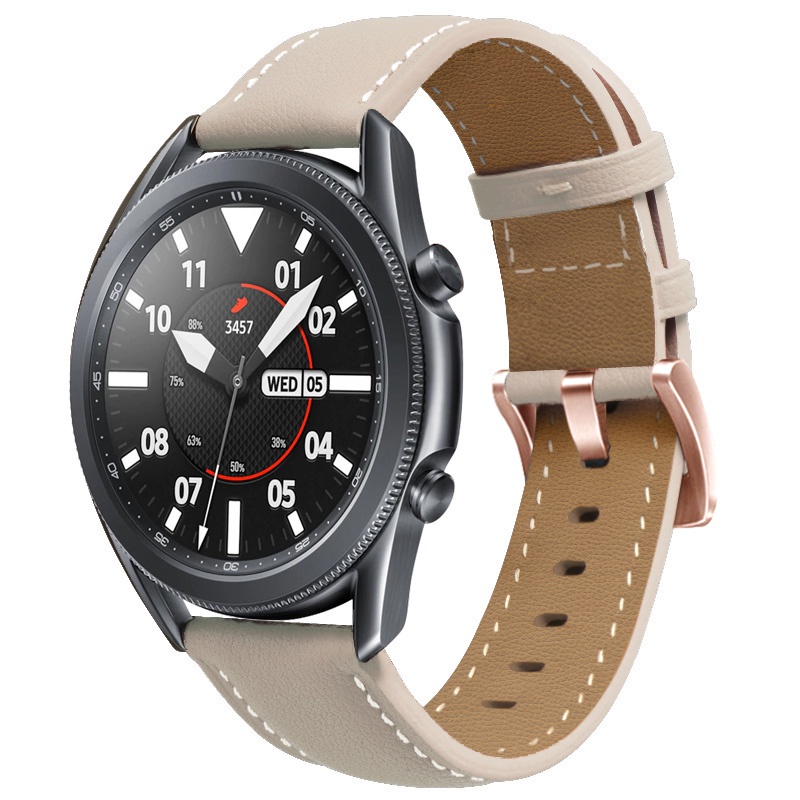 Dây Đeo Thay Thế 18mm Bằng Da Có Khóa Màu Vàng Hồng Cho Garmin Venu 2S Vivoactive 4S Forerunner 255s 265S 20mm Galaxy Watch4 3 Active 2
