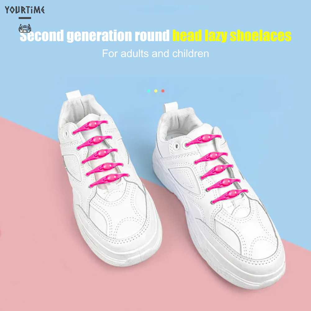 12 Dây Giày Thể Thao Bằng Silicone Co Dãn Không Cần Buộc