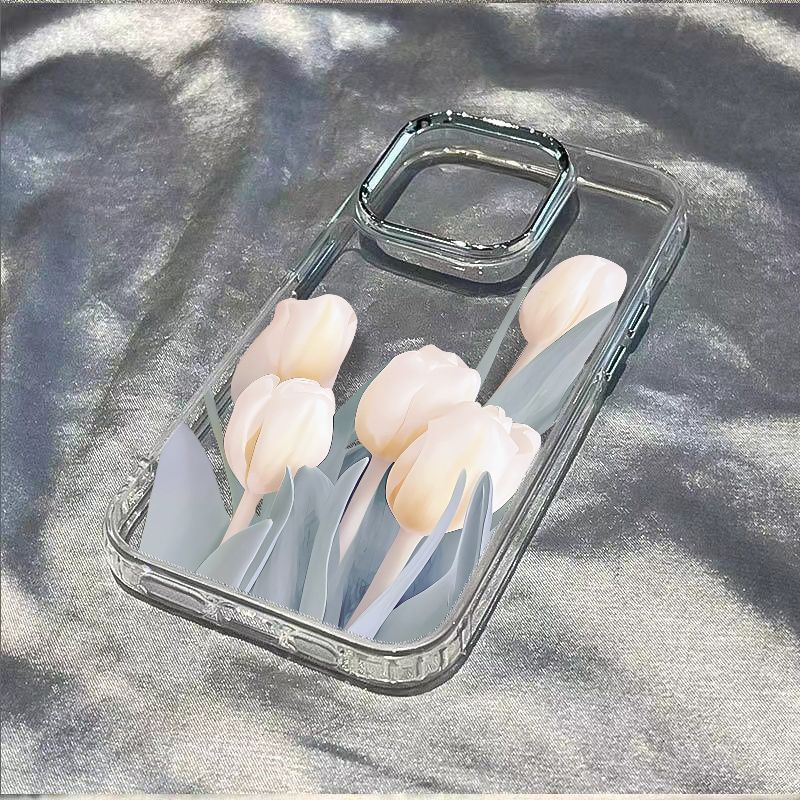 ✅Ốp Điện Thoại Mềm Chống Sốc Hình Hoa Tulip Cho Iphone127 13 plus14pro 11 / 8 D2O9