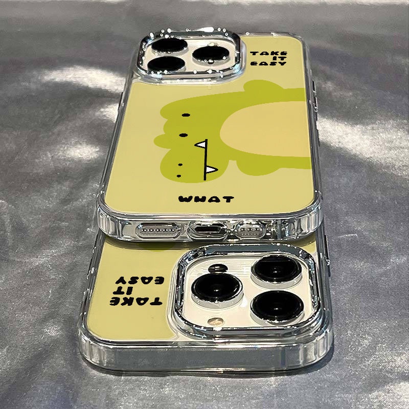 ✅Ốp Điện Thoại Mềm Chống Sốc Hình Khủng Long Màu Xanh Lá Nhạt Cho Iphone 8plus13iphone12 / max14pro7 11Ysx