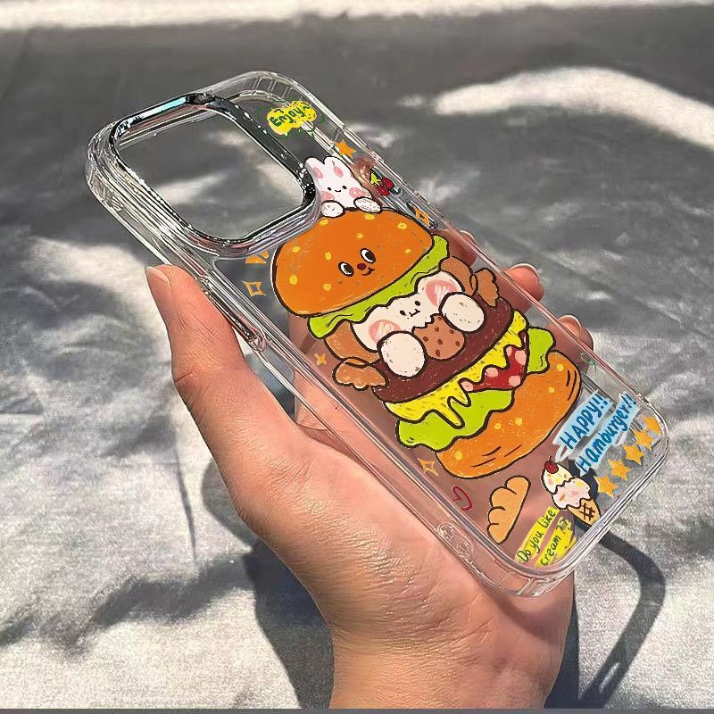 ✅Ốp Điện Thoại Dẻo Họa Tiết Bánh Quy / Burger / Thỏ Dễ Thương Chống Sốc Cho Iphone128Pl 11 7 1314Pro