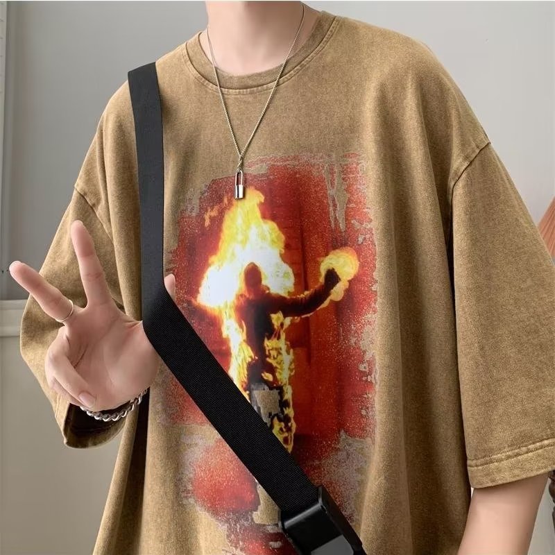 Áo Thun Ngắn Tay Phong Cách Retro Thời Trang Mùa Hè Dành Cho Nam