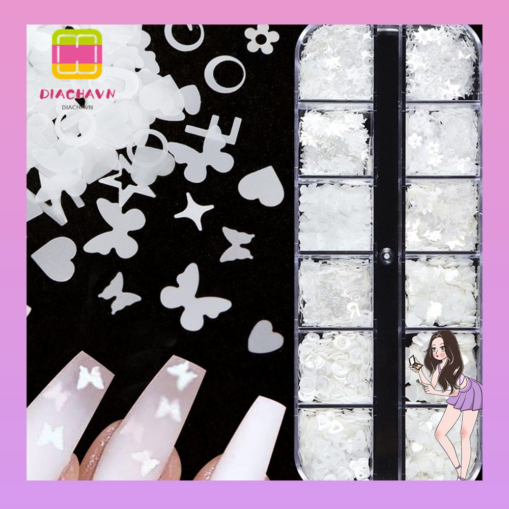 Hộp 12 Ngăn Đựng Phụ Kiện Trang Trí Móng Nghệ Thuật