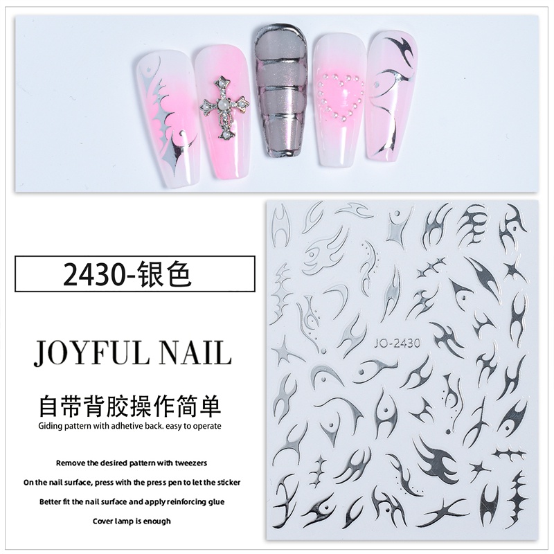 Miếng Dán Trang Trí Móng Tay Hình Ngọn Lửa DIY Y2K Phong Cách Unisex