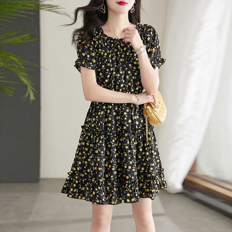 Đầm Hoa Tay Ngắn Thời Trang Mùa Hè 2023 Mới Cho Nữ