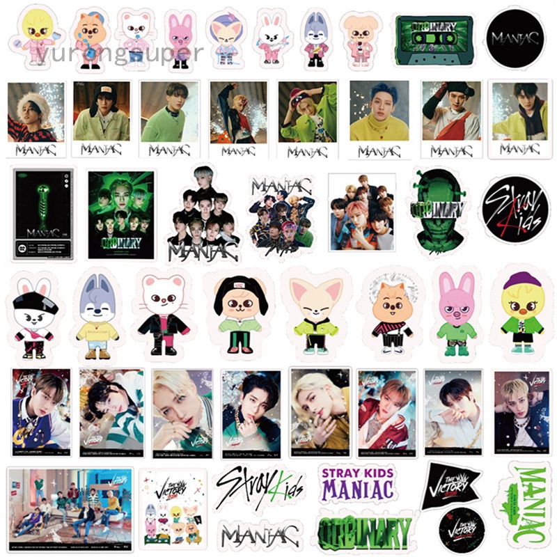 Bộ 50 Sticker Kpop Stray Kids Oddinary Chống Thấm Nước Trang Trí Ván Trượt, Laptop, Notebook