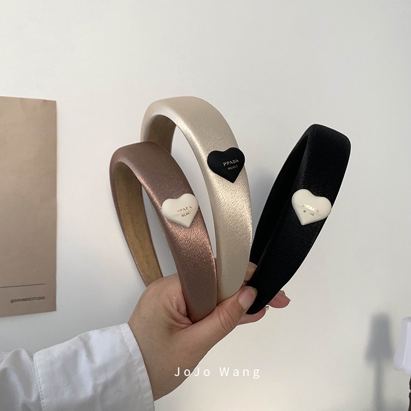 Băng Đô Cài Tóc Bằng Vải Satin Bóng Thời Trang Hàn Quốc Đơn Giản Rửa Mặt Cho Nữ