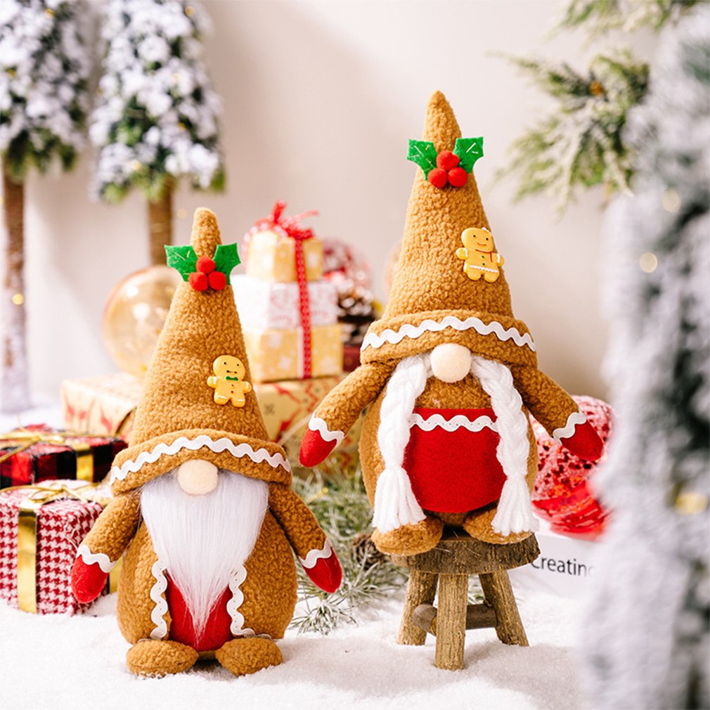 =Christmas=Gingerbreads Man Gnomes Doll Christmas Plush Toy Gingerbreads Faceless Dolls