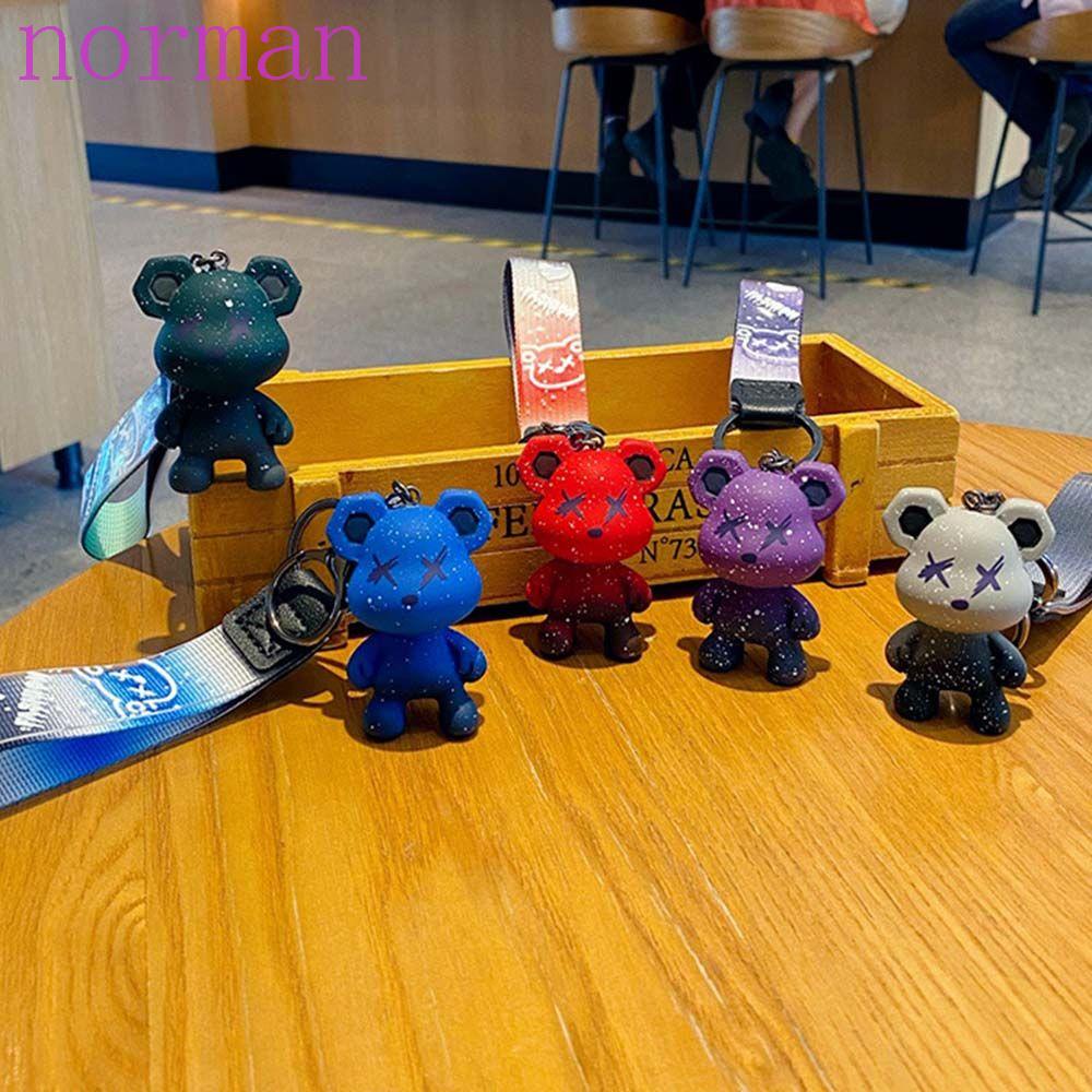 Móc Khóa Hình Gấu Bông Màu Gradient Dễ Thương Giá Đỡ