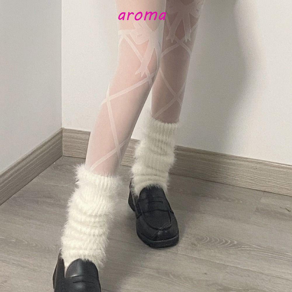 Vỏ Bọc Giày Bốt Dệt Kim Dày Dặn Màu Trơn Giữ Ấm Chân Thoải Mái Cho Nữ