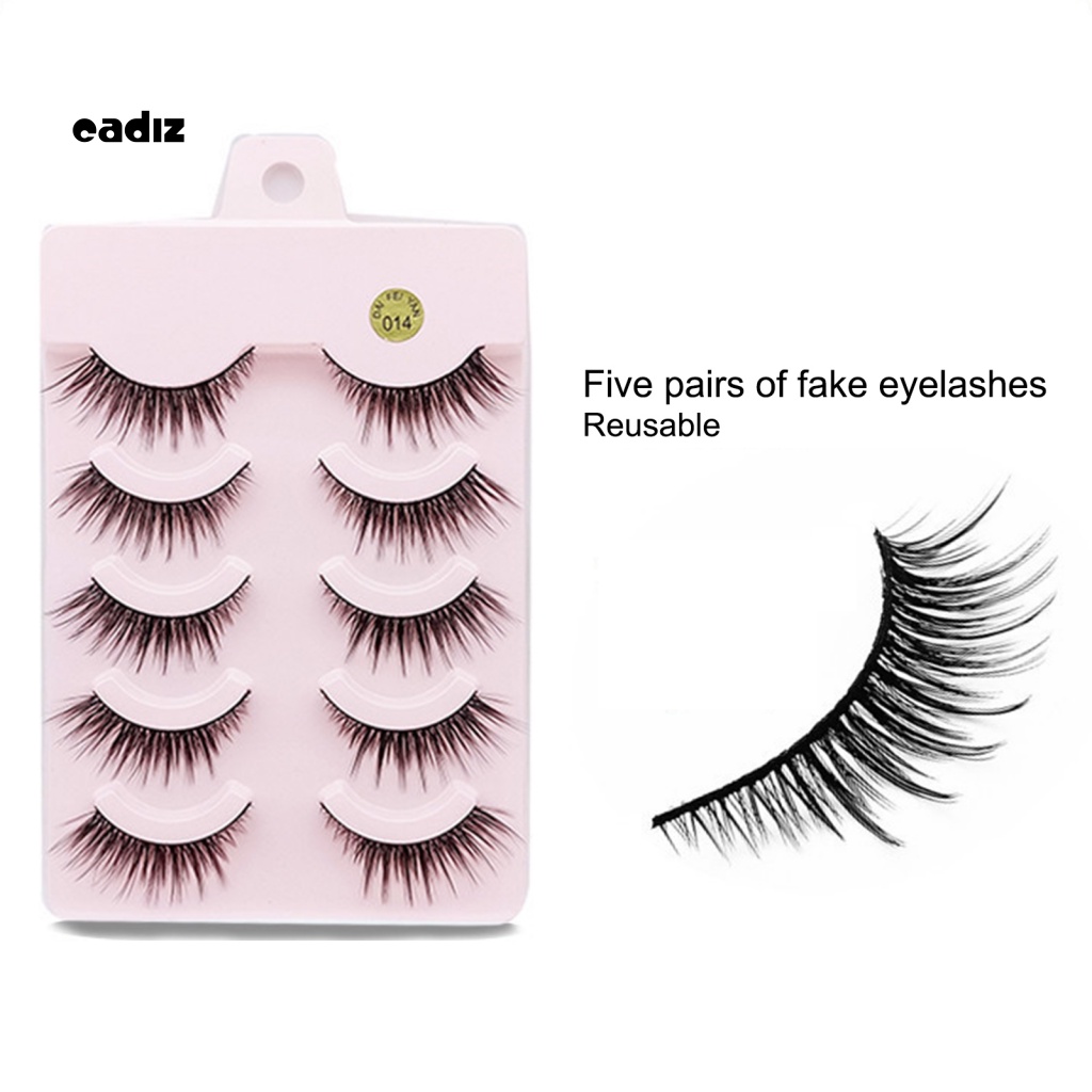Bộ 5 Cặp Lông Mi Giả Màu Đen Thoải Mái Dễ Sử Dụng