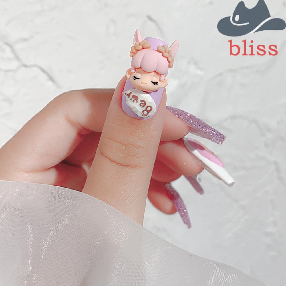 Phụ Kiện Trang Trí Móng Tay Hình Bé Gái Hoạt Hình Dễ Thương DIY