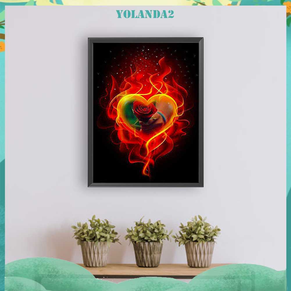 Tranh Đính Đá Kim Cương Toàn Bộ 5D DIY Hình Vẽ Hoa Trang Trí Nhà Cửa