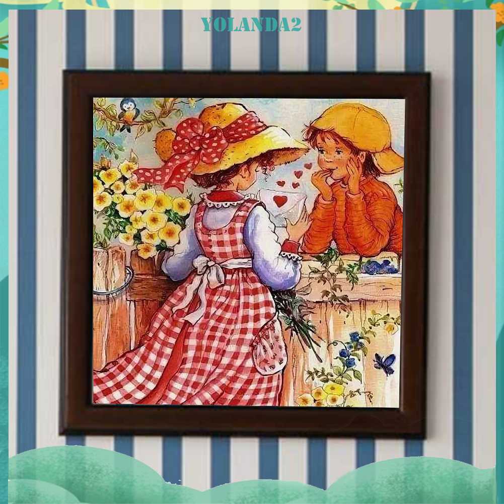 Tranh Đính Đá Kim Cương Toàn Bộ 5D DIY Hình Vẽ Cô Gái Trang Trí Nhà Cửa