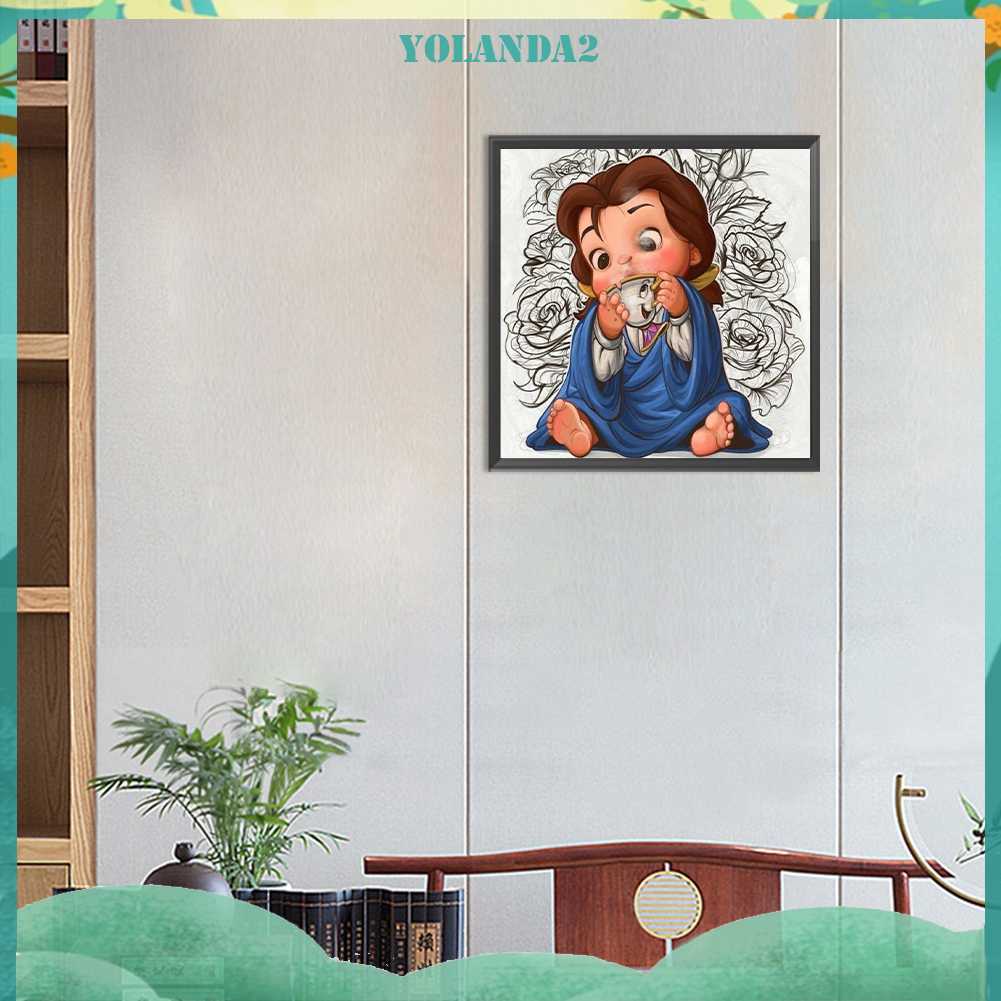 Tranh Đính Đá Kim Cương Toàn Bộ 5D DIY Hình Vẽ Công Chúa Belle