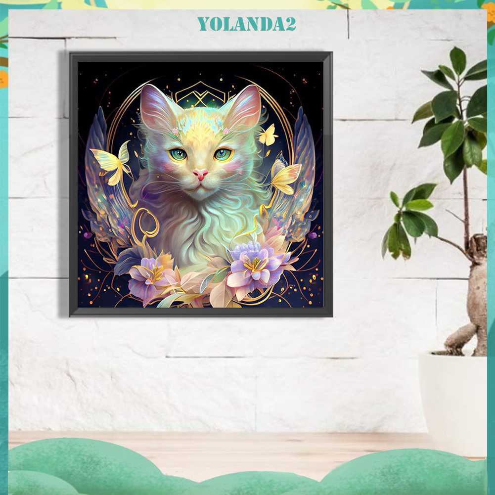 Tranh Đính Đá Kim Cương Toàn Bộ 5D DIY Hình Vẽ Mèo Trang Trí Nhà Cửa