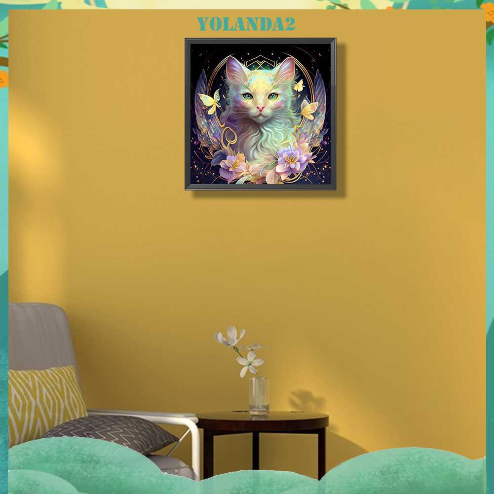 Tranh Đính Đá Kim Cương Toàn Bộ 5D DIY Hình Vẽ Mèo Trang Trí Nhà Cửa