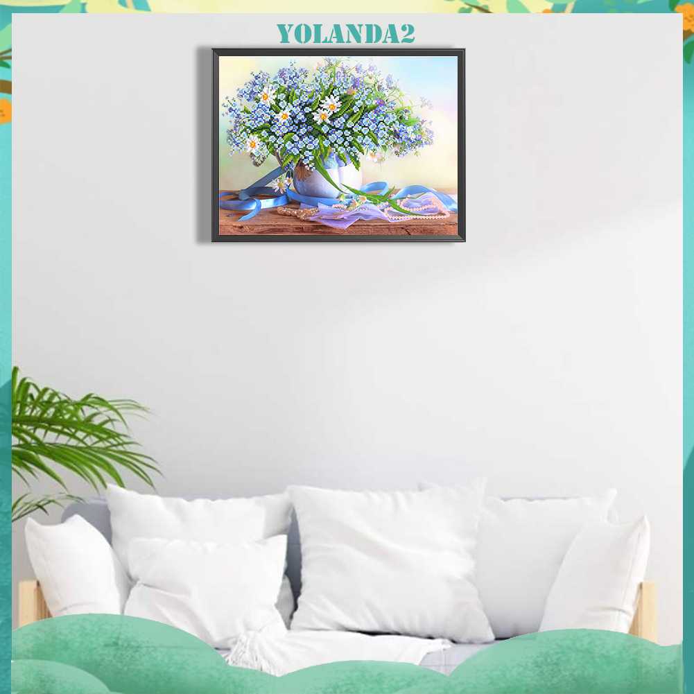 Tranh Đính Đá Kim Cương Toàn Bộ 5D DIY Hình Vẽ Hoa Trang Trí Nhà Cửa