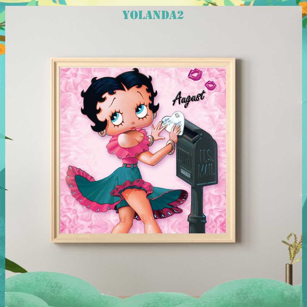 Tranh Đính Đá Kim Cương Toàn Bộ 5D DIY Hình Búp Bê Betty