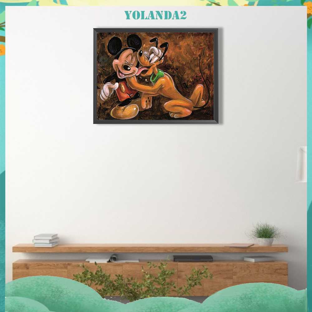 Tranh Đính Đá Kim Cương Toàn Bộ 5D DIY Hình Vẽ Chuột Mickey