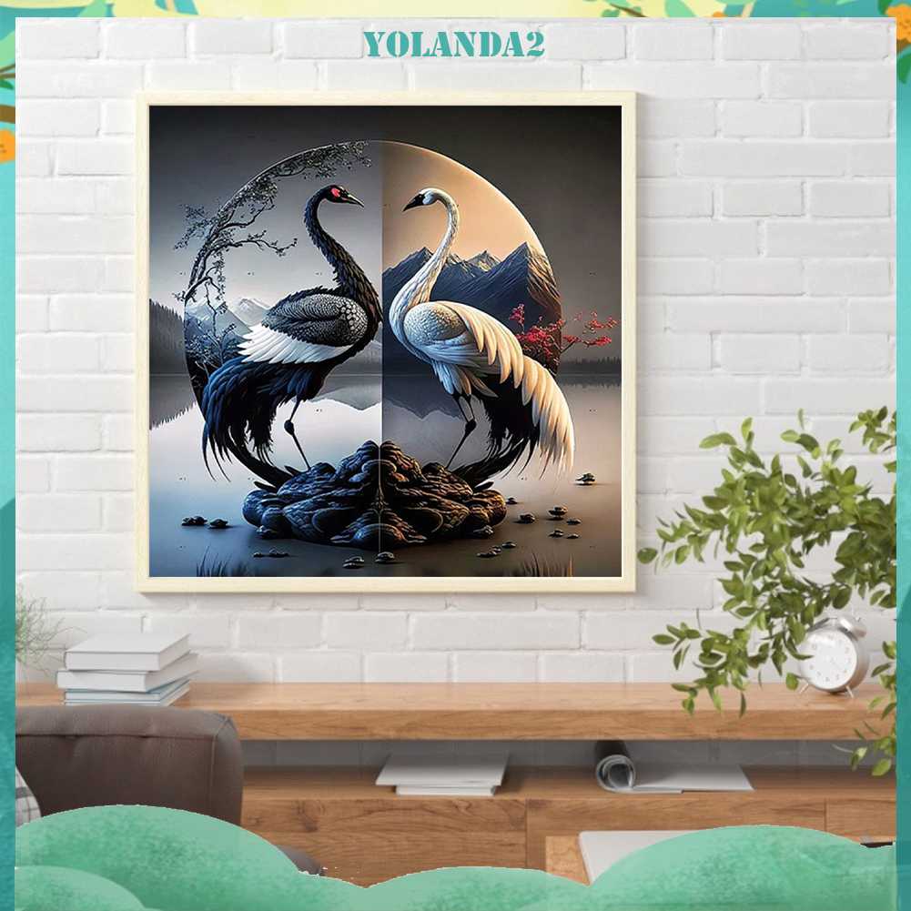 Tranh Đính Đá Kim Cương Toàn Bộ 5D DIY Hình Vẽ Con Sếu