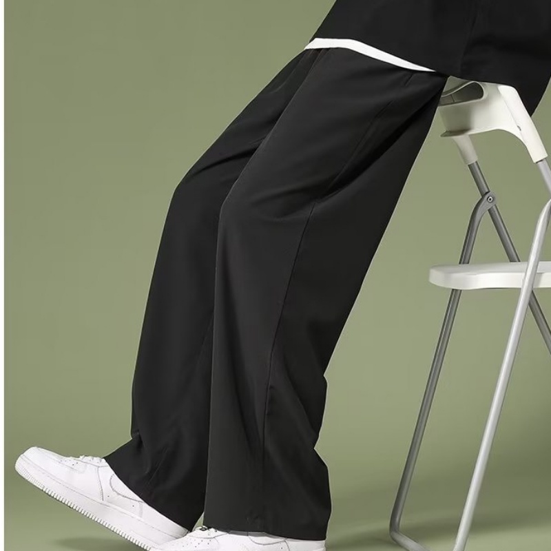 Quần Dài Vải Lụa Lạnh Thoáng Khí Nhanh Khô Phong Cách Đường Phố Mỹ Thời Trang Mùa Hè Cho Nam