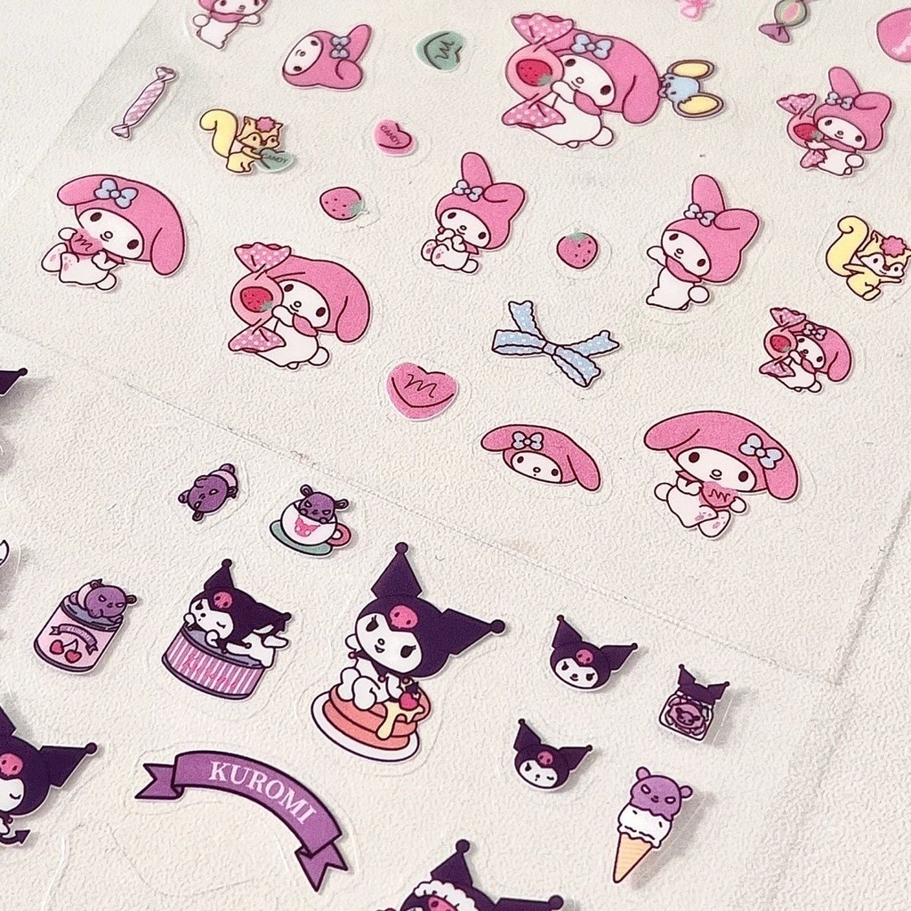 Miếng Dán Trong Suốt Họa Tiết Hoạt Hình Sanrio Dễ Thương Chống Thấm Nước Trang Trí S