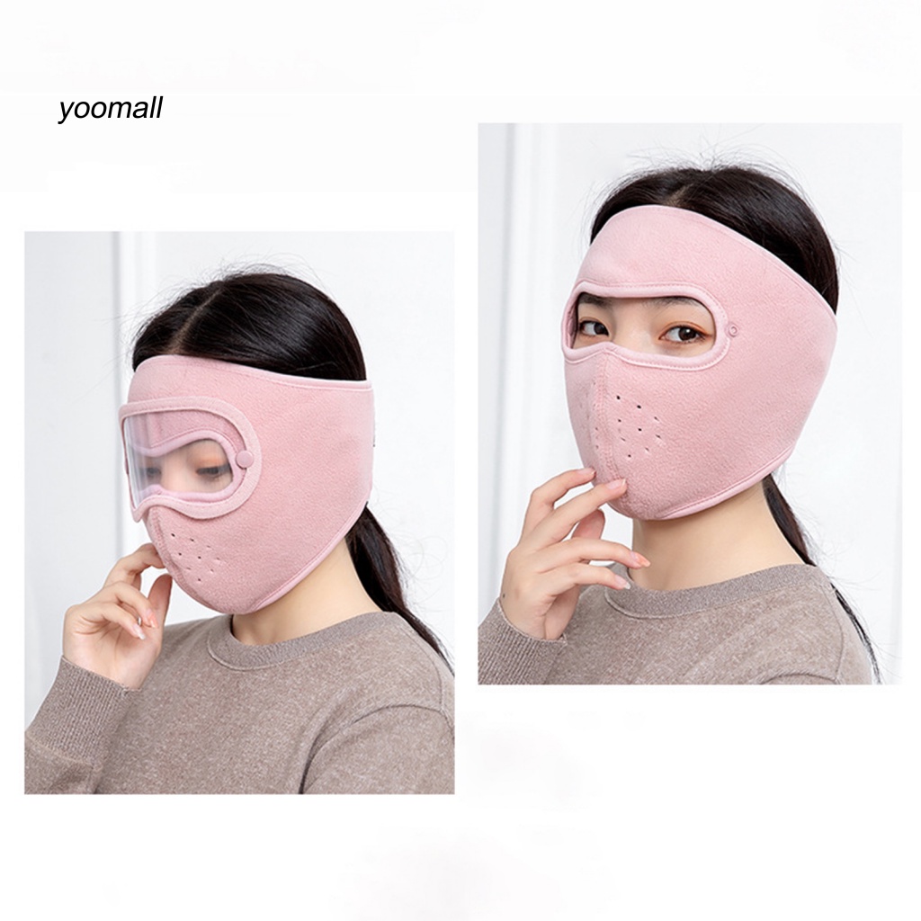 Mũ Đi Xe Đạp Màu Trơn Co Giãn Bảo Vệ Tai Có Thể Tháo Rời Kèm Kính Bảo Vệ Khuôn Mặt 20