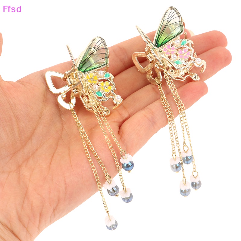 {Ffsd} Kẹp Tóc Cá Mập / Bướm Pha Lê Lấp Lánh Chất Lượng Cao Cho Nữ * Bán Chạy