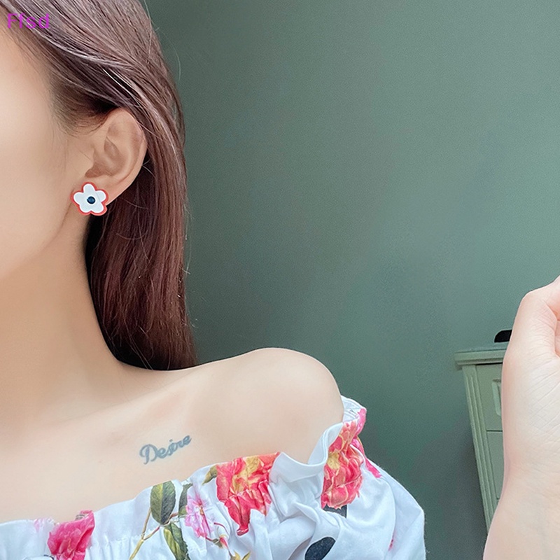 {Ffsd} Hoa Tai Dạng Kẹp Hình Hoa Nhiều Màu Sắc Ngọt Ngào Cho Nữ / Phụ Nữ / Tiệc Cưới Mới Bán Chạy *