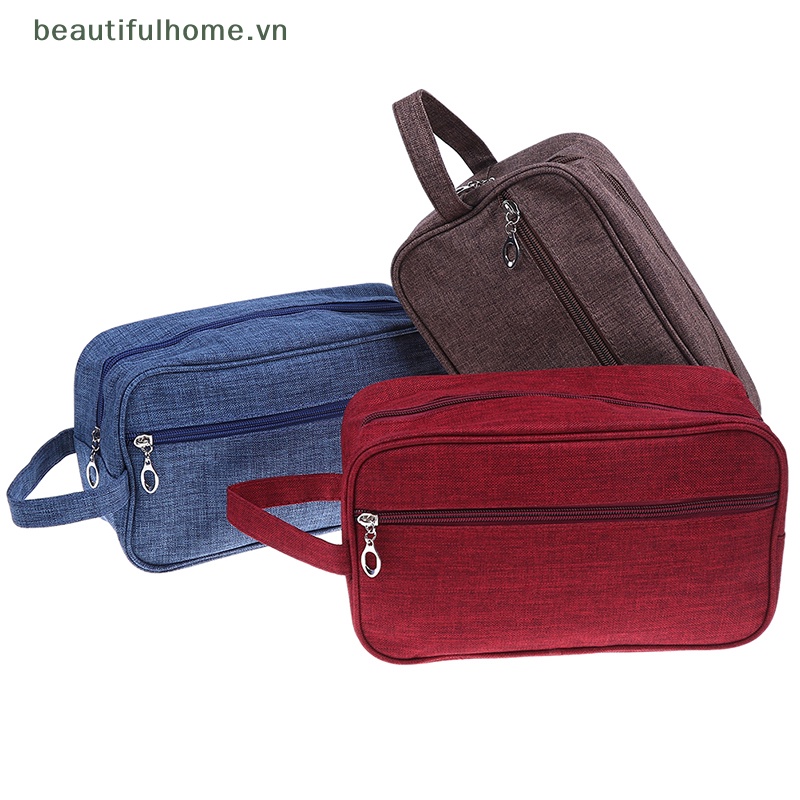 Túi Đựng Mỹ Phẩm / Đồ Trang Điểm Bằng Vải Canvas Chống Nước Cho Nam &amp; Nữ