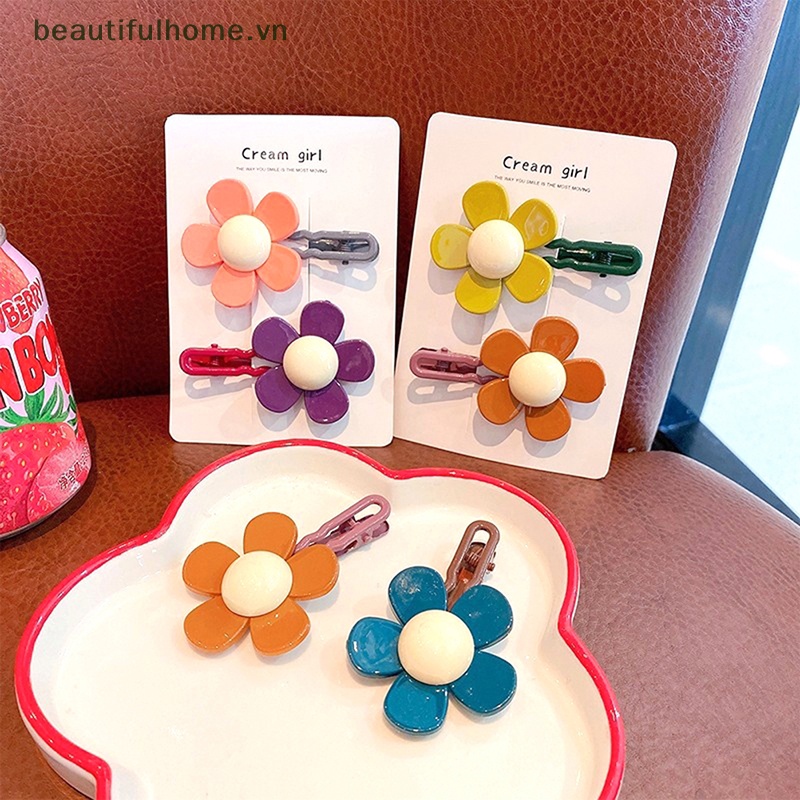 Kẹp Tóc Hình Hoa Nhiều Màu Sắc Ngọt Ngào Cho Nữ