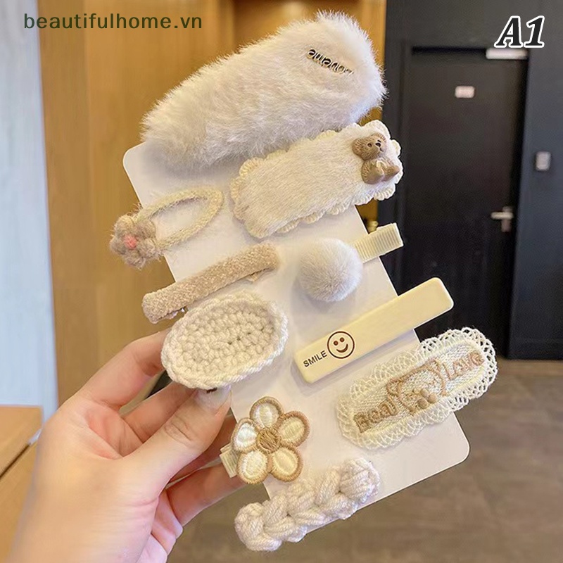 Set 10 Kẹp Tóc Hình Gấu Hoạt Hình Dễ Thương Cho Bé Gái