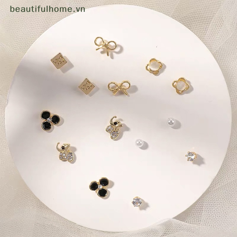 [beautifulhome] Set 7 Đôi Bông Tai Hình Học Nhỏ Thời Trang Hàn Quốc Nhiều Cặp Bướm Dễ Thương [Đẹp]