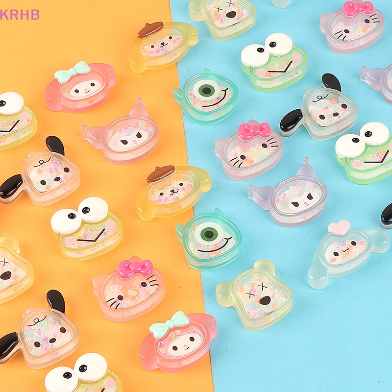 Set 6 Miếng Dán Dạ Quang Dùng Để Trang Trí Ốp Điện Thoại Hình Cây Kem Sanrio Độc Đáo Mới