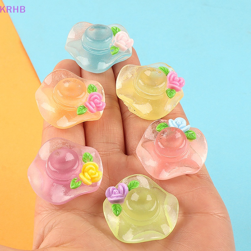 Set 5 Nắp Nhựa Phát Quang Dùng Trang Trí Nghệ Thuật / Trang Sức DIY Mới