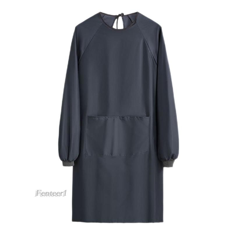 [Fenteer1] Áo Khoác Chống Nước Tay Dài Có Túi Màu Đen