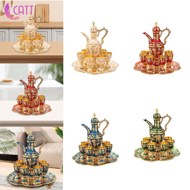 Bộ Ấm Trà Phong Cách Châu Âu Vintage Sang Trọng Kèm Khay Đựng Dành Cho Tiệc Cưới Dadada1